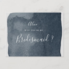 waterverf stalen blauw wasgoed briefkaart