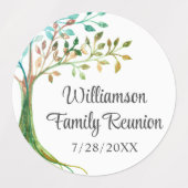 Waterverf stamboom familie reünie labels (Design 2)