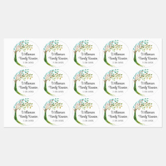 Waterverf stamboom familie reünie labels