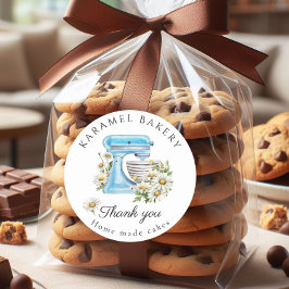 Waterverf Stand Mixer met Daisies Ronde Sticker