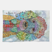 Waterverf Standaard Poedel Schilderen Keukenhanddo Theedoek (Horizontaal)