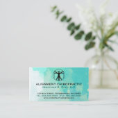 Waterverf Standard Chiropractic Visitekaartjes (Staand voorkant)