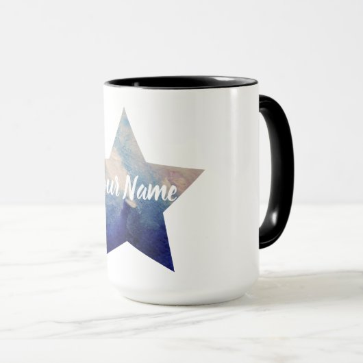 Waterverf Star Aangepaste naam Mok (Voorkant rechts)