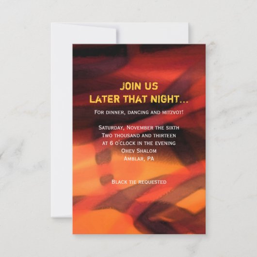 WATERVERF STAR Bar Bat Mitzvah Party Kaart (Voorkant)