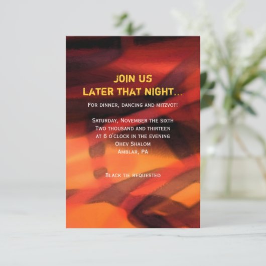 WATERVERF STAR Bar Bat Mitzvah Party Kaart (Staand voorkant)