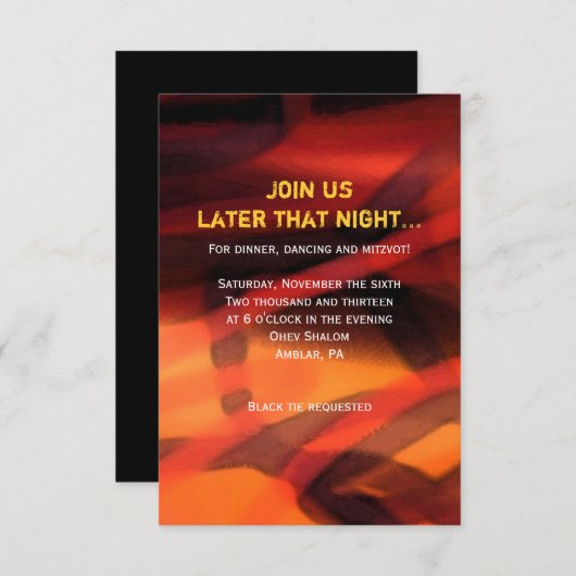 WATERVERF STAR Bar Bat Mitzvah Party Kaart (Voorkant / Achterkant)