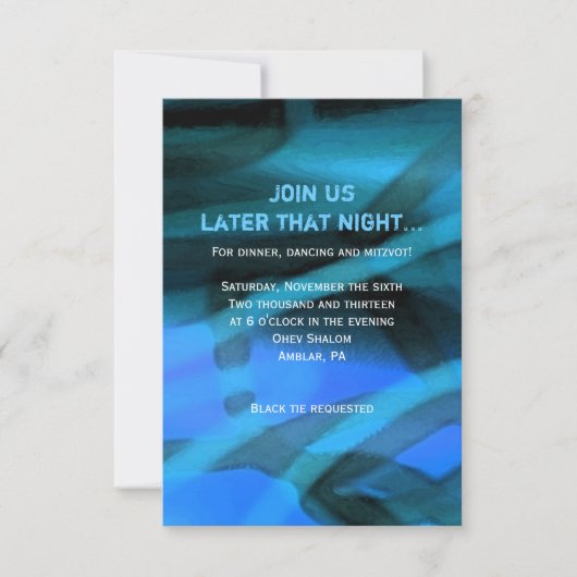 WATERVERF STAR Bar Bat Mitzvah Reply Card Kaart (Voorkant)