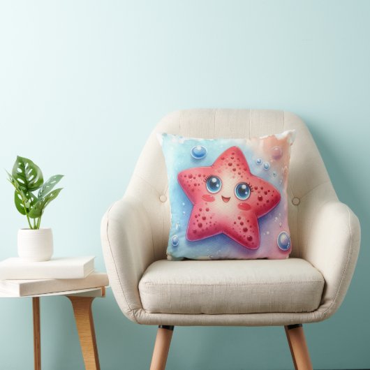 Waterverf Star Fish Kussen (Stoel)