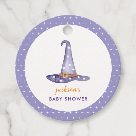 Waterverf Star Little Boo Witch Pet Baby shower Bedankjes Labels (Voorkant)