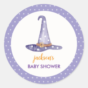 Waterverf Star Little Boo Witch Pet Baby shower Ronde Sticker