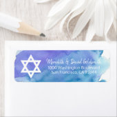 Waterverf Star of David Bar Mitzvah Terug Etiket (Insitu)
