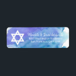 Waterverf Star of David Bar Mitzvah Terug Etiket<br><div class="desc">Stuur uw Bar Mitzvah-uitnodigingen,  rsvp-envelopkaarten en bedankkaarten met deze waterverf blauw retourlabel stickers. Bewerkbare sjablonen zodat u lettertype en grootte kunt wijzigen.</div>