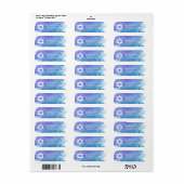 Waterverf Star of David Bar Mitzvah Terug Etiket (Full Sheet)