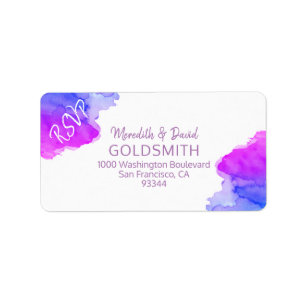 Waterverf Star of David Bat Mitzvah Return RSVP Etiket