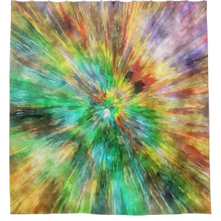 Waterverf Starburst Tie Dye Douchegordijn
