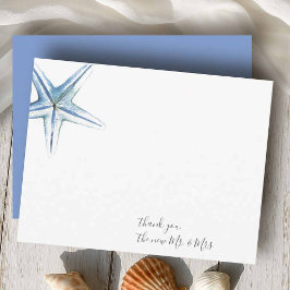 Waterverf Starfish Bedankt Kaart voor schrijfberic Notitiekaartje