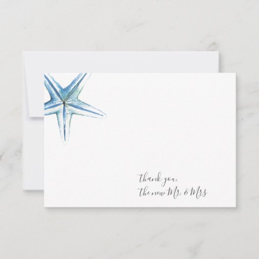 Waterverf Starfish Bedankt Kaart voor schrijfberic Notitiekaartje (Voorkant)