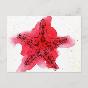 Waterverf Starfish Briefkaart