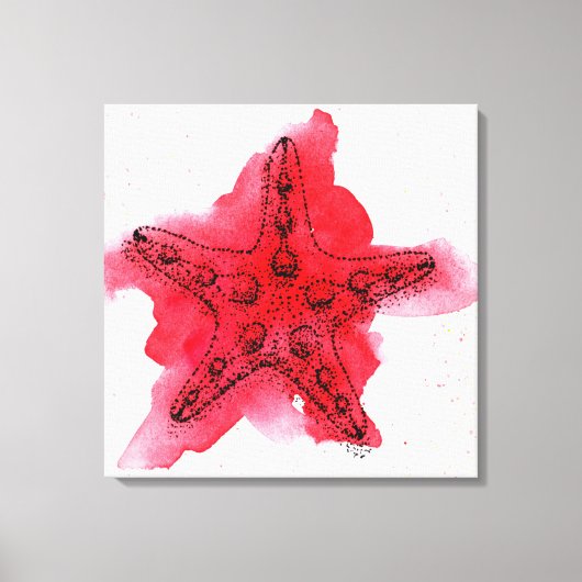 Waterverf Starfish Canvas Afdruk (Voorkant)