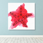 Waterverf Starfish Canvas Afdruk (Insitu (Houten vloer))