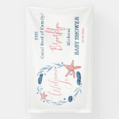 Waterverf Starfish Coral Reef Baby shower Welkom Spandoek (Verticaal)