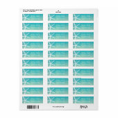 Waterverf Starfish Elegant Beach Wedding Etiket (Full Sheet)