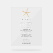 Waterverf Starfish Elegant Wedding Menu Acryl Bord (Voorkant)