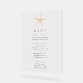 Waterverf Starfish Elegant Wedding Menu Acryl Bord (Hoek)