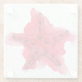 Waterverf Starfish Glazen Onderzetter (Achterkant)