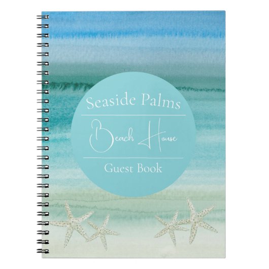 Waterverf Starfish Guestbook Notitieboek (Voorkant)