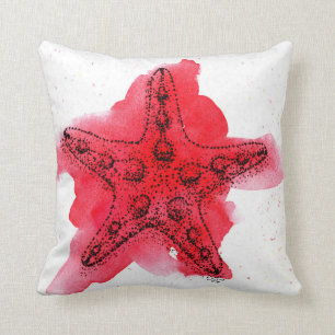 Waterverf Starfish Kussen
