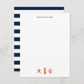 Waterverf Starfish nautische eenvoudige gepersonal Bedankkaart (Voorkant / Achterkant)