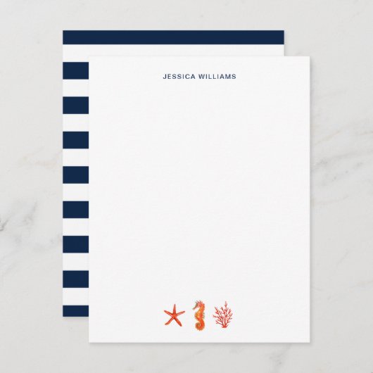 Waterverf Starfish nautische eenvoudige gepersonal Bedankkaart (Voorkant / Achterkant)