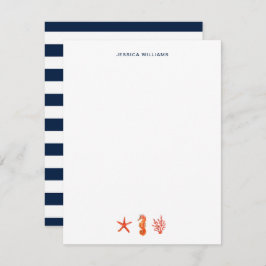 Waterverf Starfish nautische eenvoudige gepersonal Bedankkaart