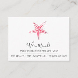 Waterverf Starfish New Home Moving Announge Informatiekaartje