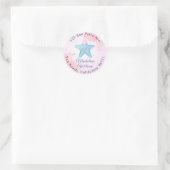 Waterverf Starfish onder het Zee retouradres Ronde Sticker (Tas)