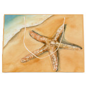 Waterverf Starfish op strand Groot Cadeauzakje (Voorkant)