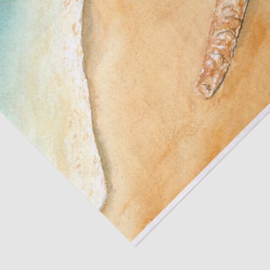 Waterverf Starfish op strand Tissuepapier (Detail)