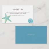 Waterverf Starfish & Seashell Beach Cadeauregister Informatiekaartje (Voorkant / Achterkant)