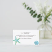 Waterverf Starfish & Seashells Gift Registry Kaart Visitekaartje (Staand voorkant)