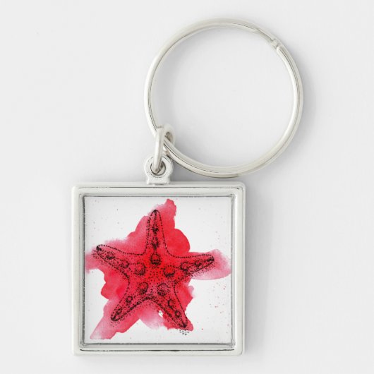 Waterverf Starfish Sleutelhanger (Voorkant)