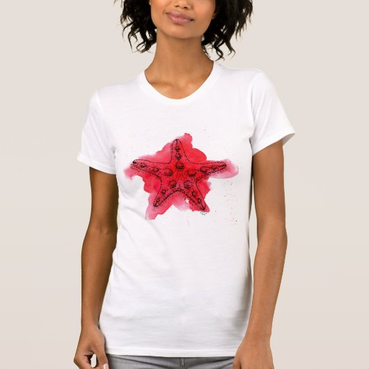 Waterverf Starfish T-shirt (Voorkant)