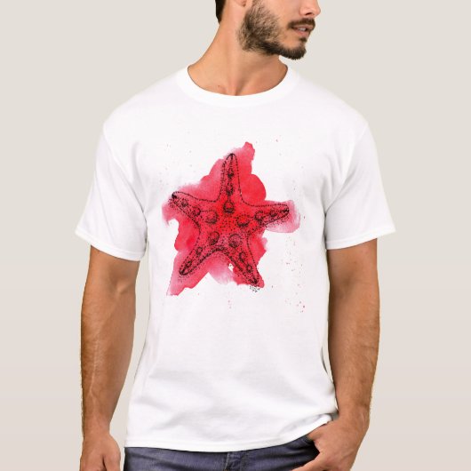 Waterverf Starfish T-shirt (Voorkant)