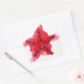 Waterverf Starfish Vierkante Sticker (Envelop)