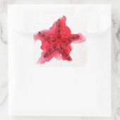 Waterverf Starfish Vierkante Sticker (Tas)