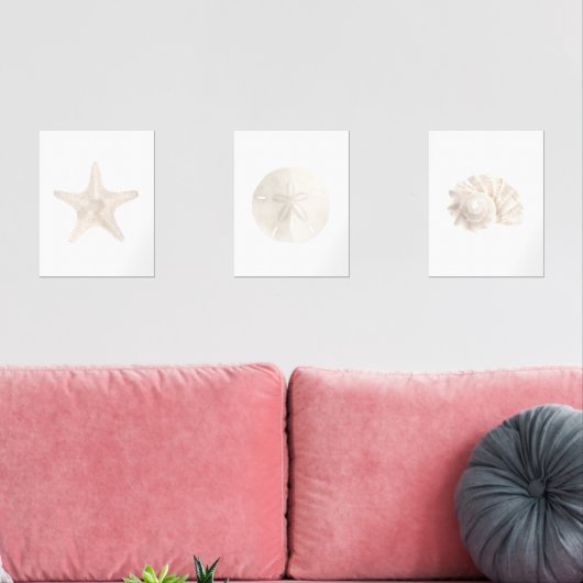 Waterverf Starfish Zand Dollar Zee Shell Beach Muurkunst Sets (Woonkamer)
