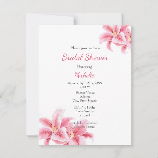 Waterverf Stargazer Lilies Kaart (Voorkant)