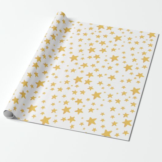 Waterverf Stars Kerst cadeauverpakking Cadeaupapier (Uitgerold)