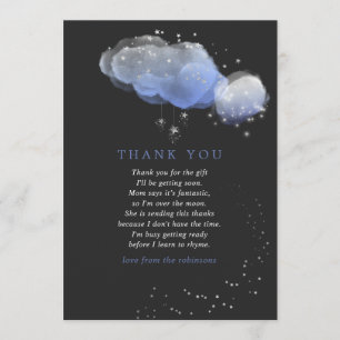 Waterverf Stars Night Sky Baby shower Hartelijk da Bedankkaart