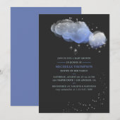 Waterverf Stars Night Sky Baby shower Uitnodiging (Voorkant / Achterkant)